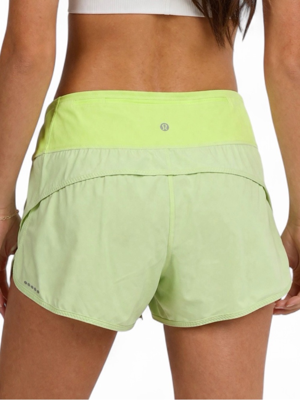 Lululemon Speed Up Running Shorts Neon Green Lined Athletic Women’s Size 12 Gym